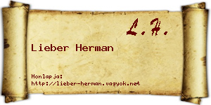 Lieber Herman névjegykártya